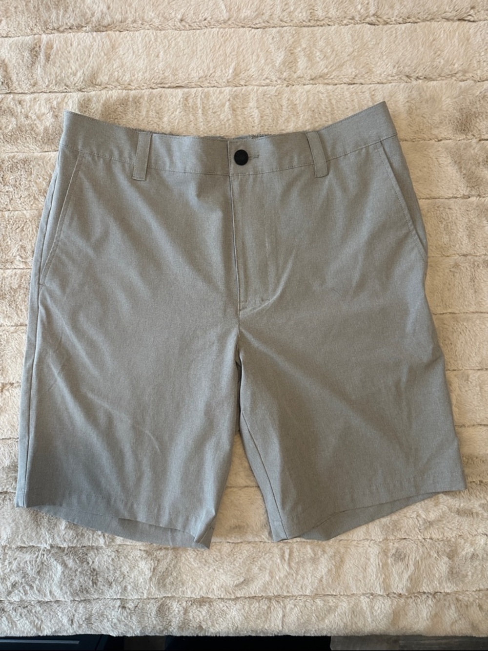 Banana Republic Men's Light Gray Flat Front Shorts, Size 34